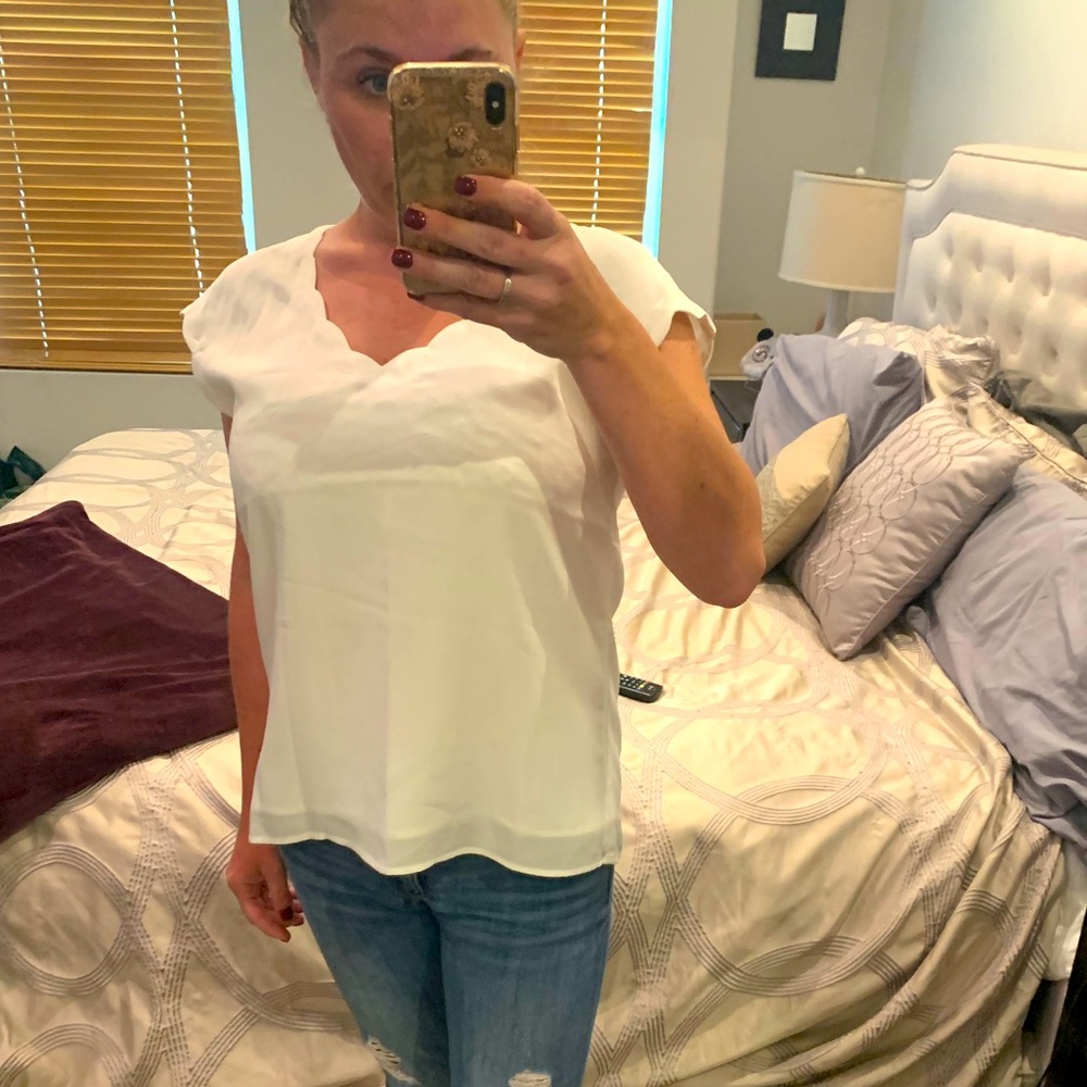 Scalloped collar blouse